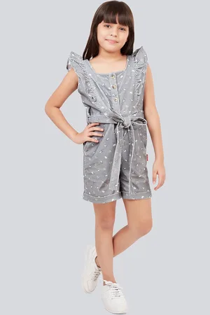 OLELÉ Girls Conversational Printed Square Neck Jumpsuit