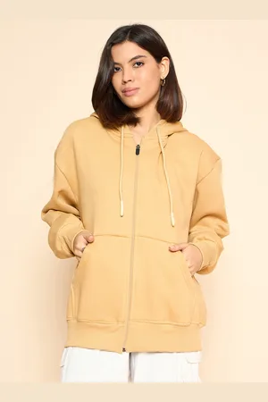 Color Capital Women Solid Hooded Oversized Cotton Sweatshirt