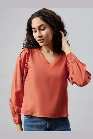 Deewa Women Solid V-Neck Top