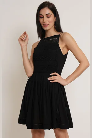 Mast & Harbour Women Crepe Shoulder Straps Fit and Flare Midi Dress
