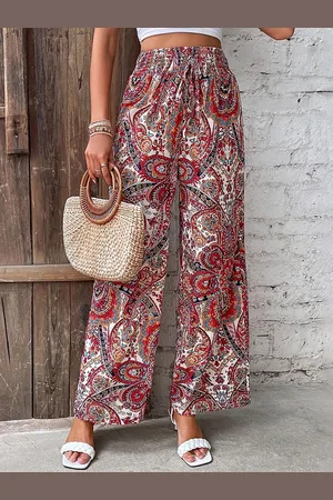 LULU & SKY Women Printed Loose Fit High-Rise Trousers