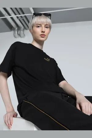 PUMA TAPE MINIMAL GOLD Women Solid Cotton Relaxed Fit T-Shirt