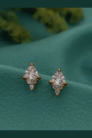 House of Pataudi Gold-Plated 925 Sterling Silver Contemporary Studs