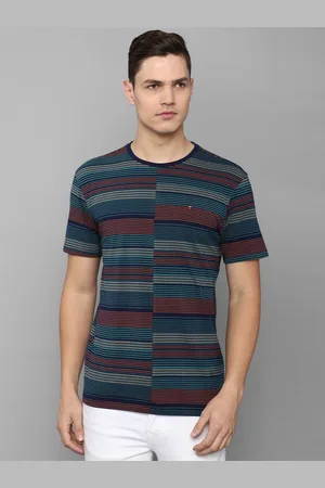 Louis Philippe Men Striped Pockets Slim Fit T-shirt