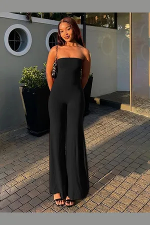 LULU & SKY Women Strapless Basic Jumpsuit