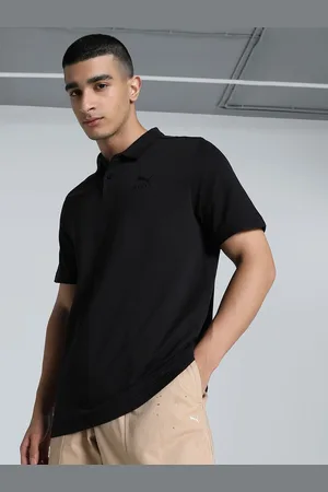 PUMA Men Classics Jacquard Polo Collar Solid Cotton Tshirt