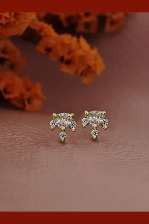 House of Pataudi Gold-Plated 925 Sterling Silver Contemporary Studs