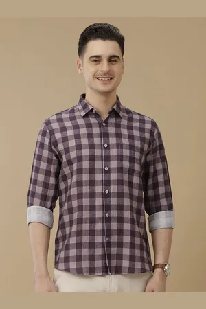 Linen Club Men Contemporary Slim Fit Gingham Checked Casual Shirt