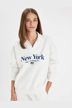 DeFacto Women Printed Cotton Pullover Sweatshirt