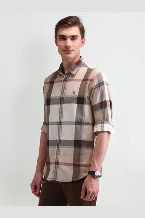 Ralph Lauren Men Comfort Spread Collar Checked Cotton Slim Fit Casual Shirt