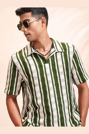 Highlander Men Crochet Polo Color Relaxed Shirt