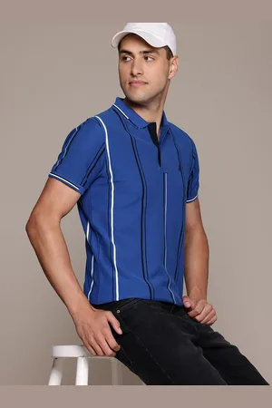 Nautica Men Striped Polo Collar Pure Cotton T-shirt