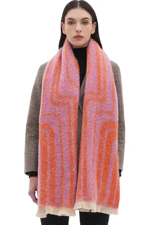 JC Collection Women Striped Frayed Scarves