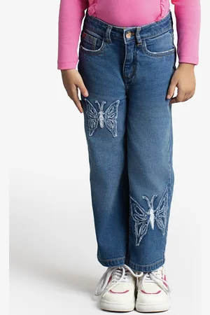 Ed-a-Mamma Girls Cotton Comfort Straight Fit Stretchable Jeans