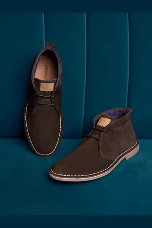 LOUIS STITCH Men Mid-Top Solid Suede Desert Boots