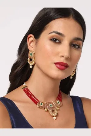The Pari Gold-Plated Crystal-Studded Jewellery Set