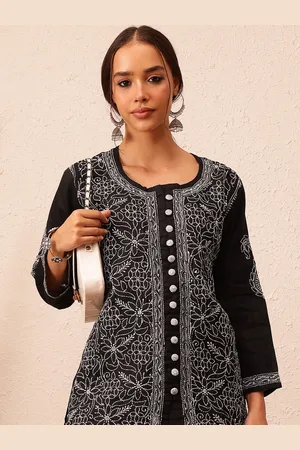 ADAM Co. Floral Embroidered Thread Work Kurti
