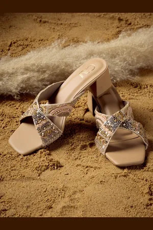 CAÏ Embellished Block Heel Sandals