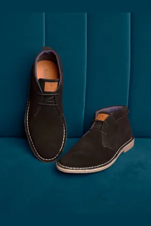 LOUIS STITCH Men Mid-Top Solid Suede Desert Boots