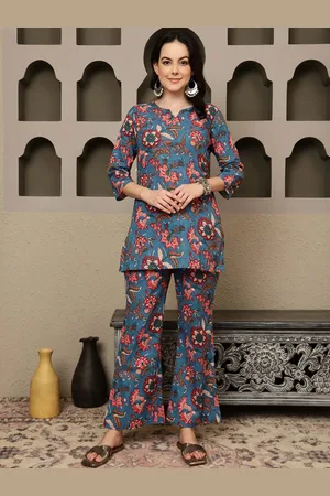 Sangria Women Printed Tunic With Trouser Co-Ords