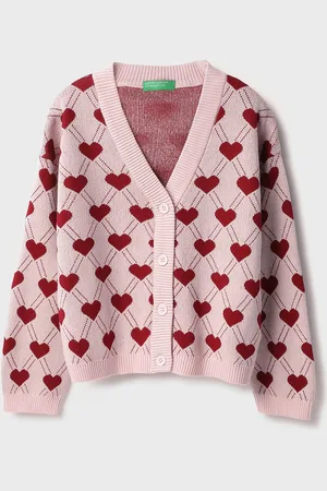 Benetton Girls Abstract Printed Pure Cotton Cardigan