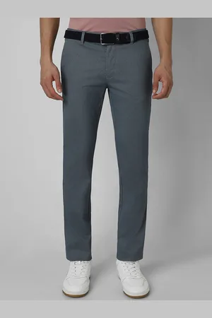 V Dot Men Textured Slim Fit Trousers