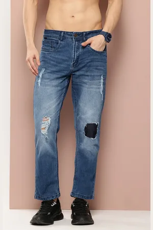 HARVARD Men Relaxed Fit Mildly Distressed Light Fade Stretchable Jeans