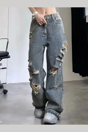LULU & SKY Women Straight Fit Low-Rise Highly Distressed Jeans
