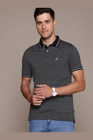Nautica Men Woven Design Polo Collar Pure Cotton T-shirt