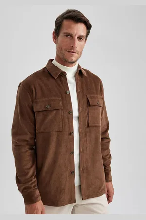 DeFacto Flap Pocket Spread Collar Pure Cotton Casual Shirt