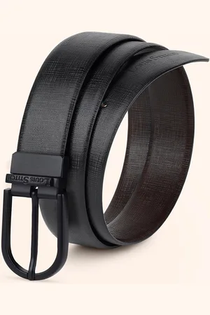 LOUIS STITCH Men Textured Leather Reversible Formal Belt