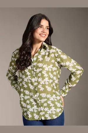 20Dresses Women Spread Collar Floral Printed Casual Shirt