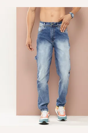 HARVARD Men Tapered Relaxed Fit Heavy Fade Stretchable Jeans