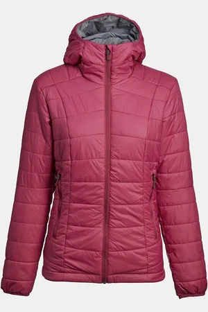 DECATHLON Women Solid Pink Upto -5 Degrees Hooded Synthetic Puffer Jacket