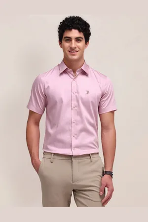 U.S. Polo Assn. Men Classic Spread Collar Solid Cotton Formal Shirt