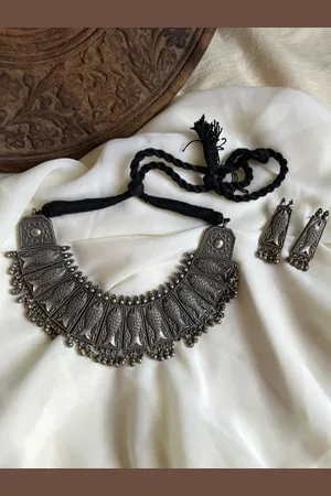 The Pari Silver-Plated Oxidised Jewellery Set