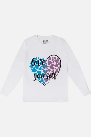 BodyCare Girls Typography Printed Cotton T-shirt
