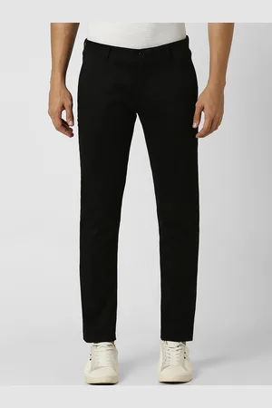 V Dot Men Mid-Rise Flat-Front Woven Slim Fit Trousers