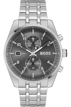 HUGO BOSS Men Skytraveller Bracelet Style Analogue Chronograph Watch 1514151