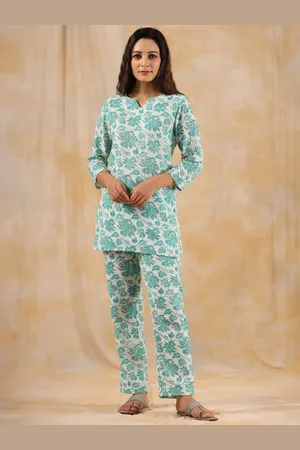 Jaipur Women Printed Pure Cotton Tunic With Trousers Co-Ords