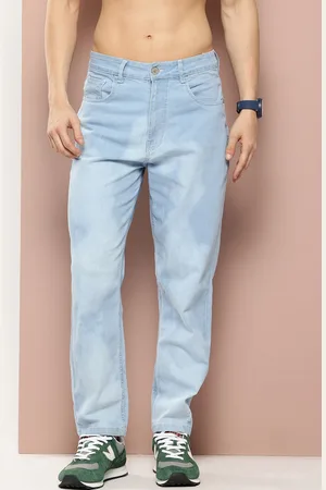 HARVARD Men Relaxed Fit Mildly Distressed Light Fade Stretchable Jeans