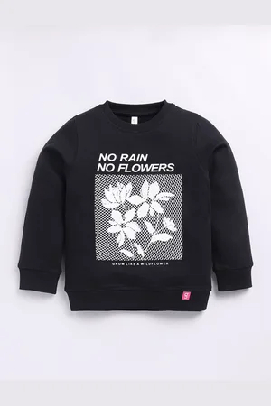 Ginie Girls Typography Printed Round Neck Sweatshirt