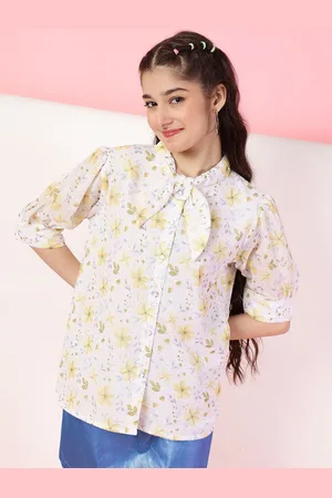 BAESD Girls Floral Printed Tie-Ups Top