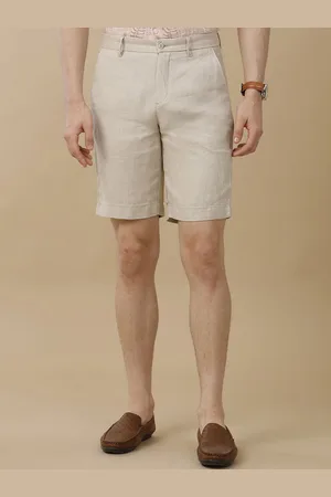 Linen Club Men Slim Fit Mid Rise Casual Shorts