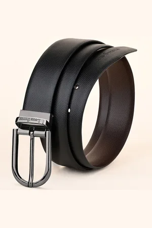 LOUIS STITCH Men Textured Leather Reversible Formal Belt