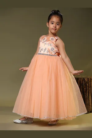Toy Balloon Kids Girls Floral Net Fit & Flare Maxi Dress