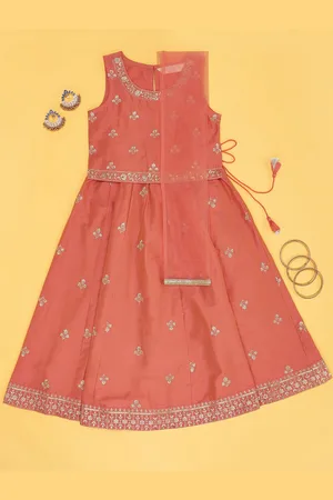 Pantaloons Girls Embroidered Ready to Wear Lehenga & Blouse With Dupatta