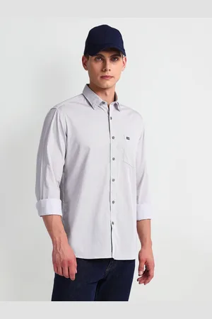 Arrow Slim Fit Geometric Printed Spread Collar Long Sleeves Casual Shirt