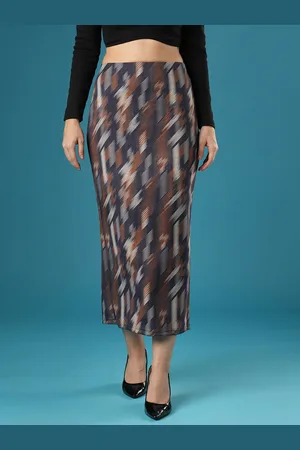 Globus Abstract Printed A-Line Midi Skirt