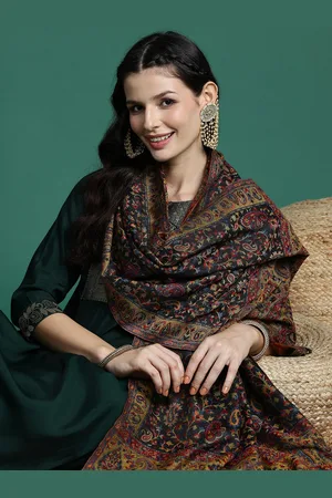Sangria Floral Woven Design Shawl